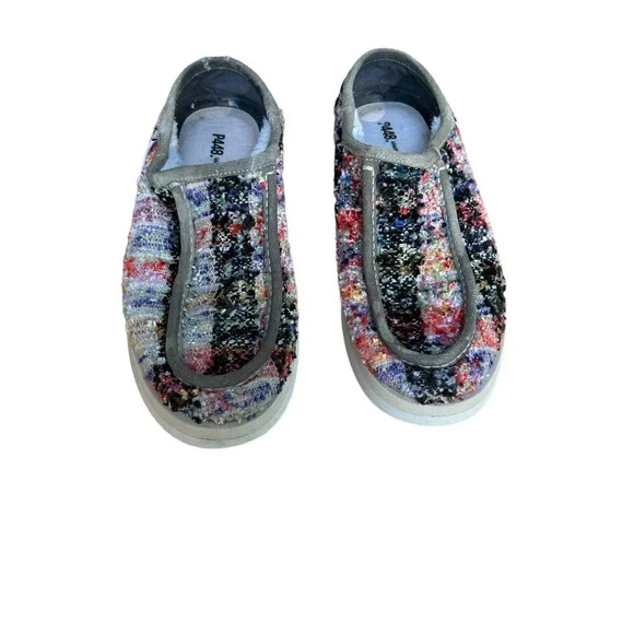 P448 Bubble Slip On Sneakers Sz 9 / 39 | Colorful Woven Patchwork Italy Designer - Picture 2 of 10